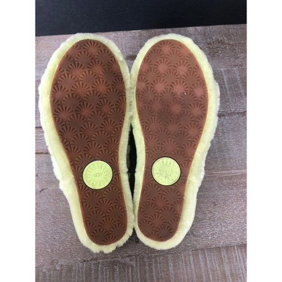 UGG Fluff Yeah Women's neon lime slide sandal logo strap size 11 - Picture 9 of 9